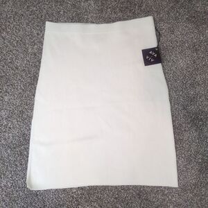 NEW Ava & Viv  Women's 1X Cream Ribbed Sweater Pencil Skirt
